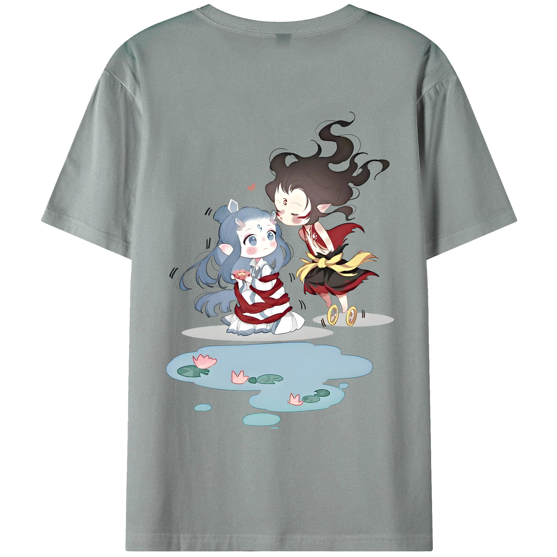 （画像用） Ne Zha 2 ナタ 魔童の大暴れ 綿100％ メンズ半袖Tシャツ（バックプリント） 通気性